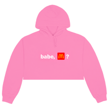 Load image into Gallery viewer, BABE, MCDONALDS? CROPPED HOODIE
